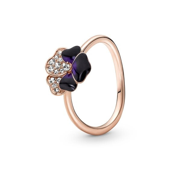Pandora Rose Gold Crystal Enamel Ring