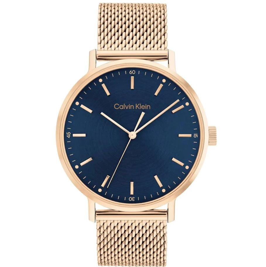 Timeless Rose Gold Elegance with Navy Blue Dial