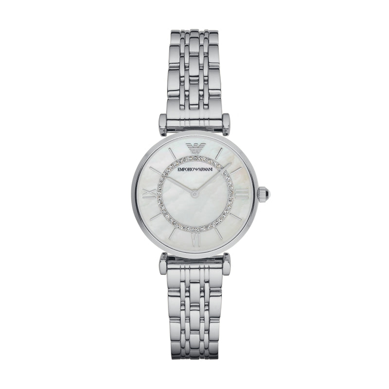 Emporio Armani Silver Mother of Pearl Watch