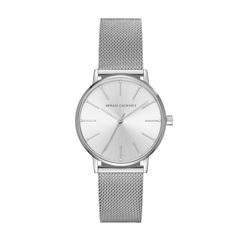 Armani Exchange Silver Mesh Analog Watch