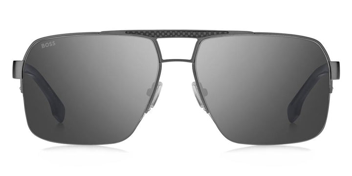 Sleek Carbon-Detail Rectangular Sunglasses
