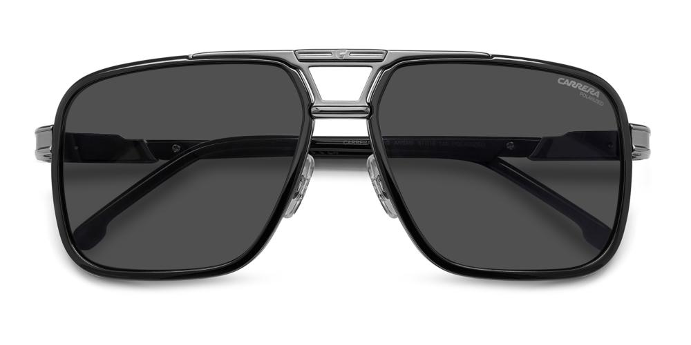 Sleek Aviator in Black and Silver Metal