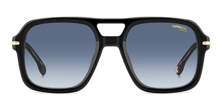 Refined Edge Square Sunglasses with Gradient Blue Lenses