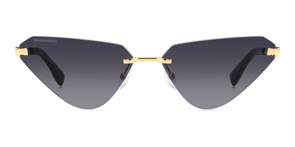 Sleek Gold-Tone Rimless Cat-Eye Sunglasses