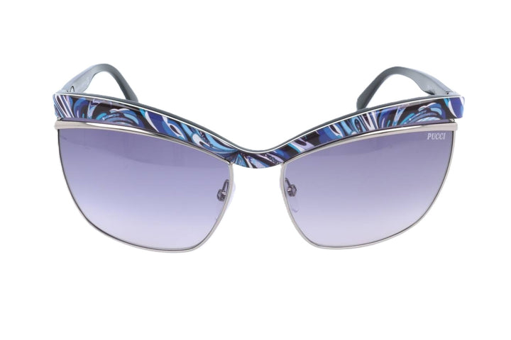Sculptural Acetate Sunglasses with Gradient Purple Lenses