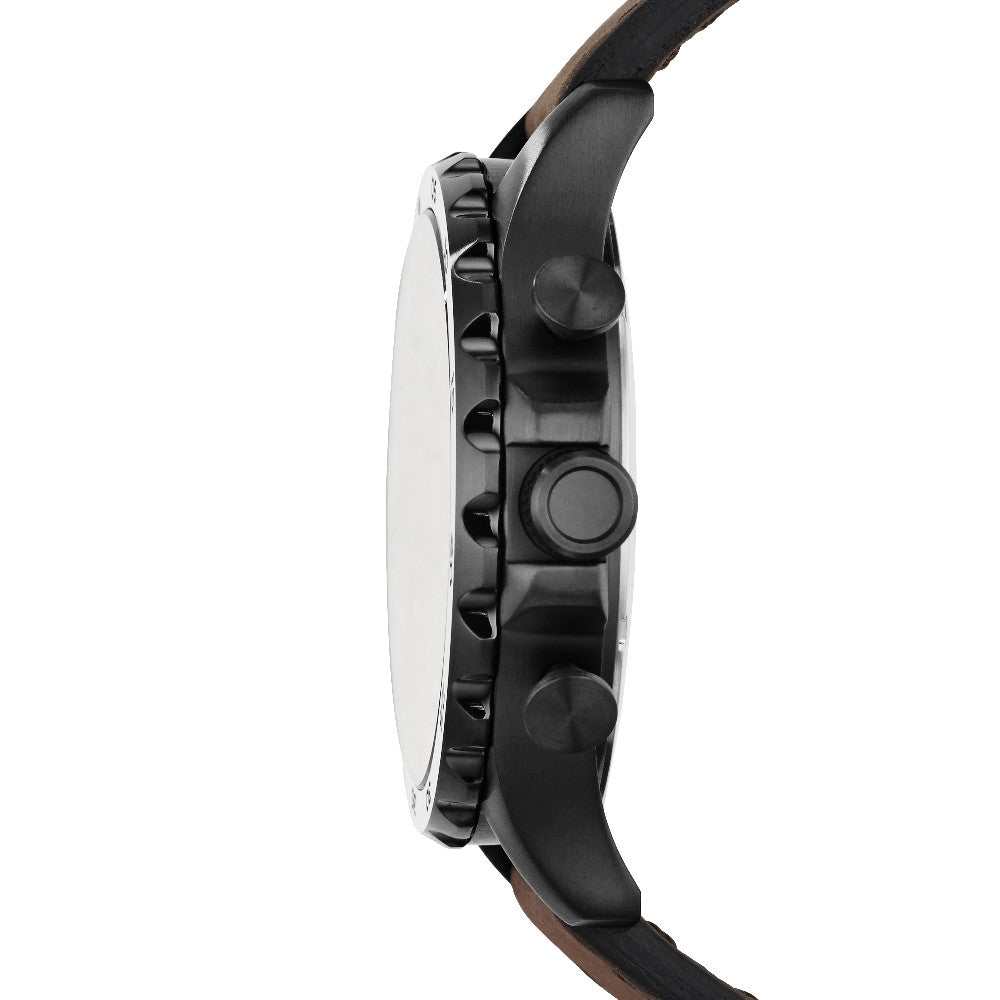 Fossil Chronograph Watch with Leather Strap