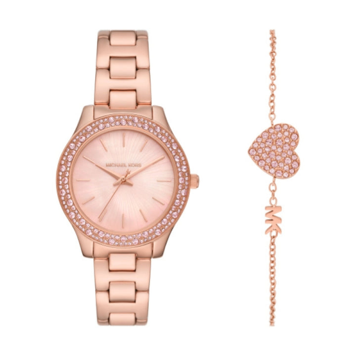 Michael Kors Rose Gold Crystal Watch Set
