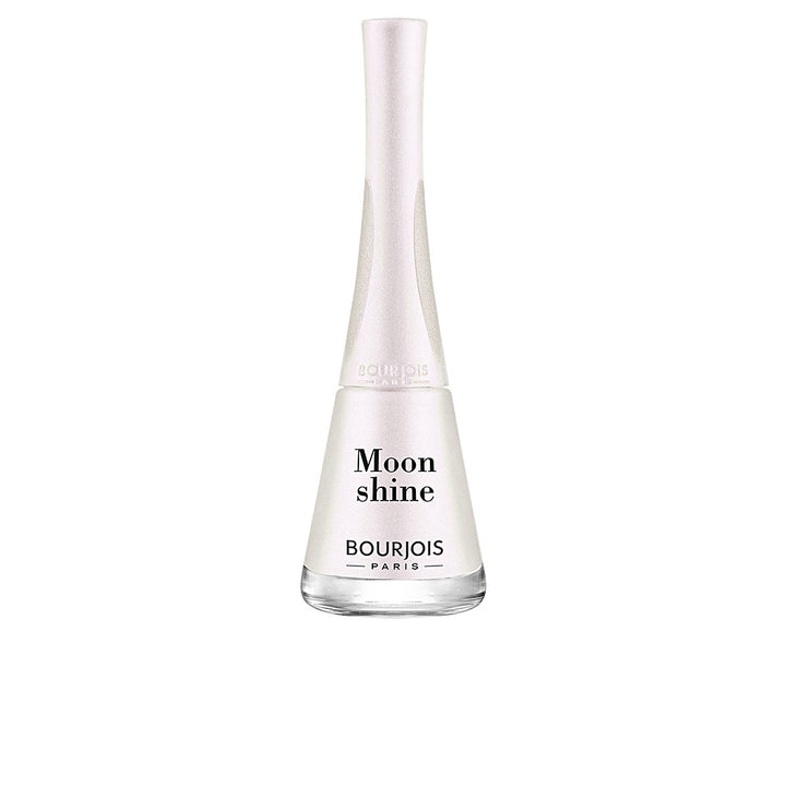 9 ml moon-shine grey nail polish bottle with fan-shaped brush, glossy finish