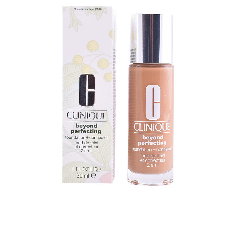 30 ml fluid foundation and concealer in shade 21‑cream caramel, pump bottle