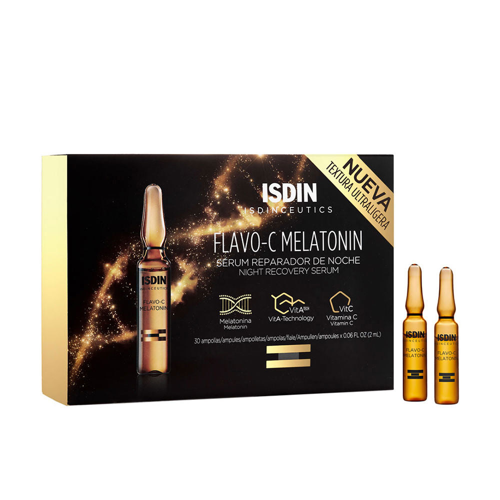 Single 2 ml clear night ampoule for antioxidant facial treatment, Unisex