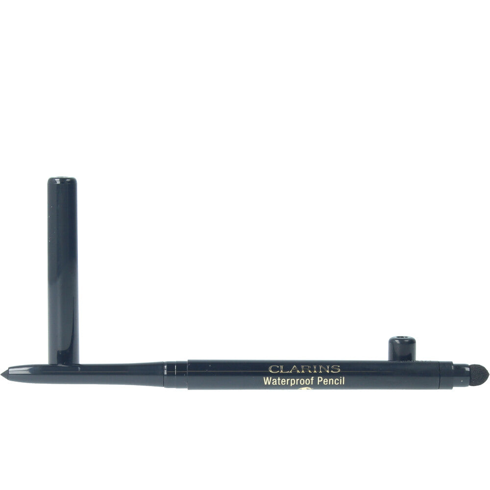 Retractable black waterproof eye pencil with slim tip and built-in sharpener, 0.3 g, Unisex
