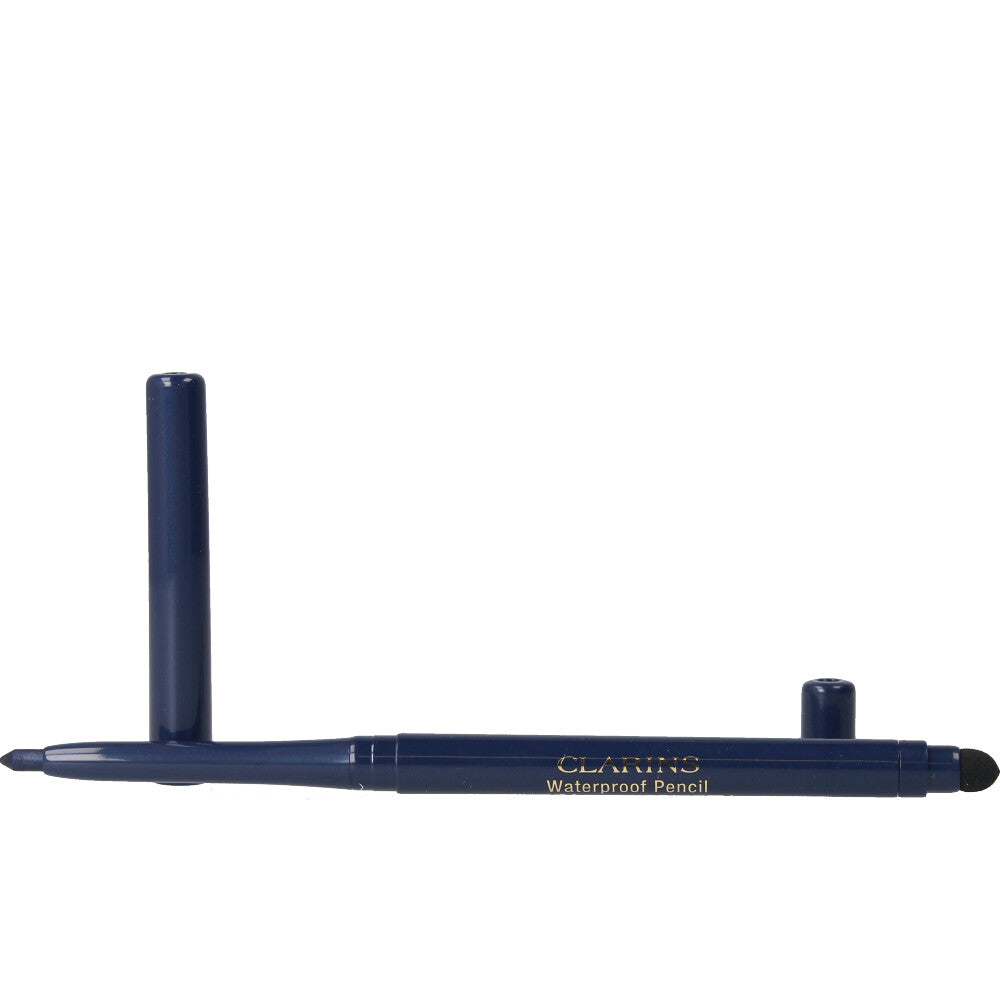 Retractable waterproof blue eye pencil with built-in sharpener, compact 0.3 g