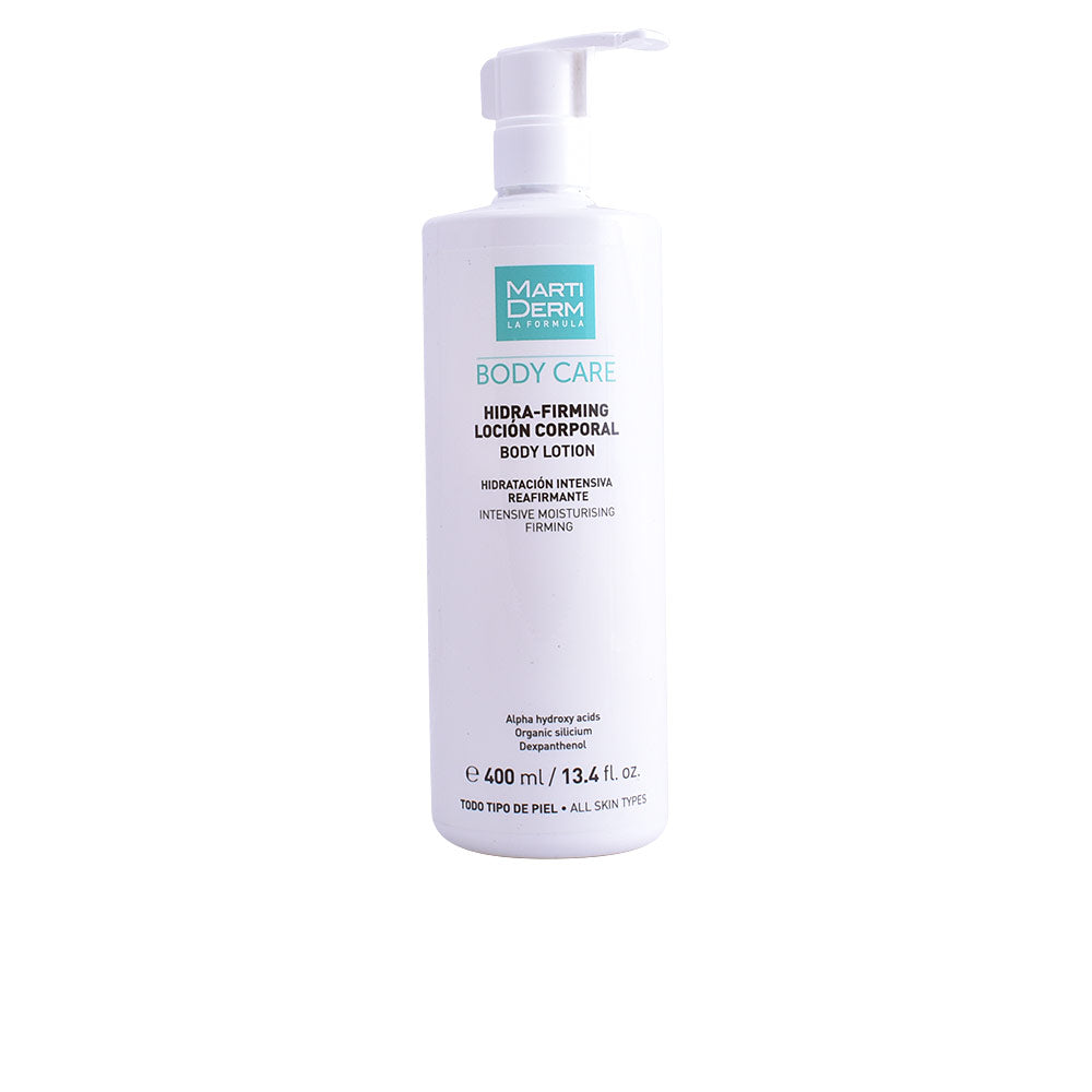 400 ml bottle of Hidra‑Firming AHA body lotion, light lotion texture