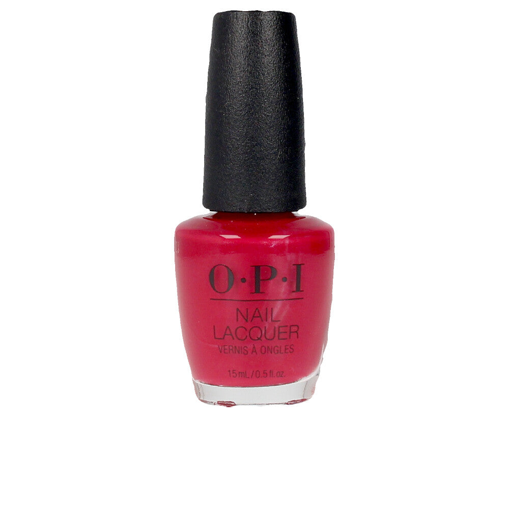 15 ml vivid red nail lacquer with wide brush, cream finish, salon bottle