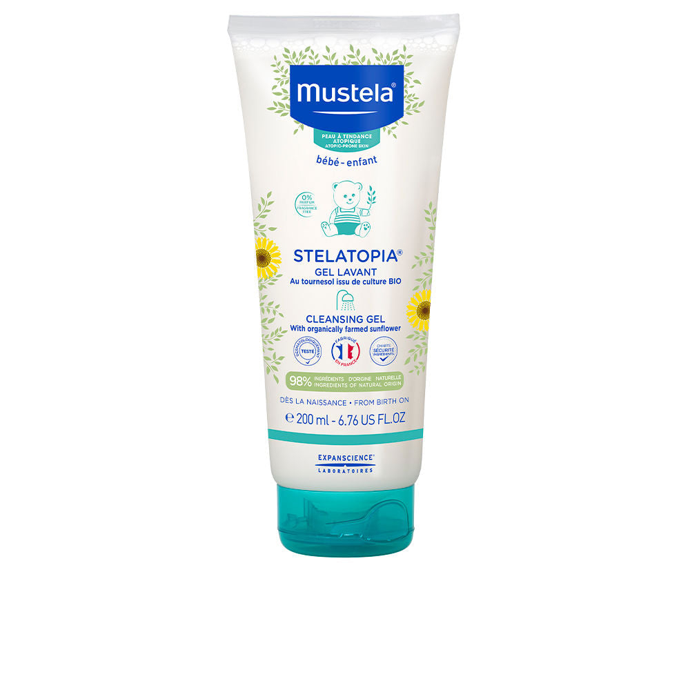 200 ml fragrance-free cleansing gel for atopic skin, milky gel bottle