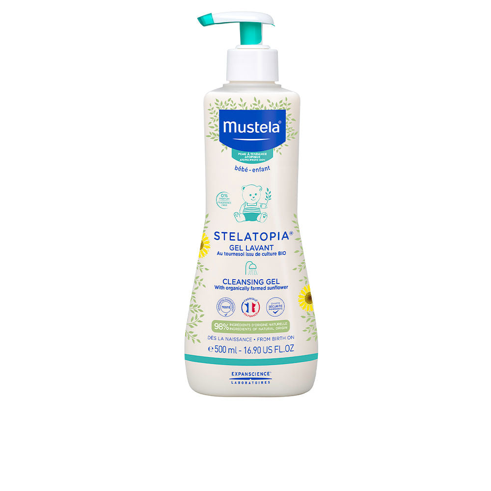 500 ml fragrance-free cleansing gel bottle for atopic, Unisex baby skin