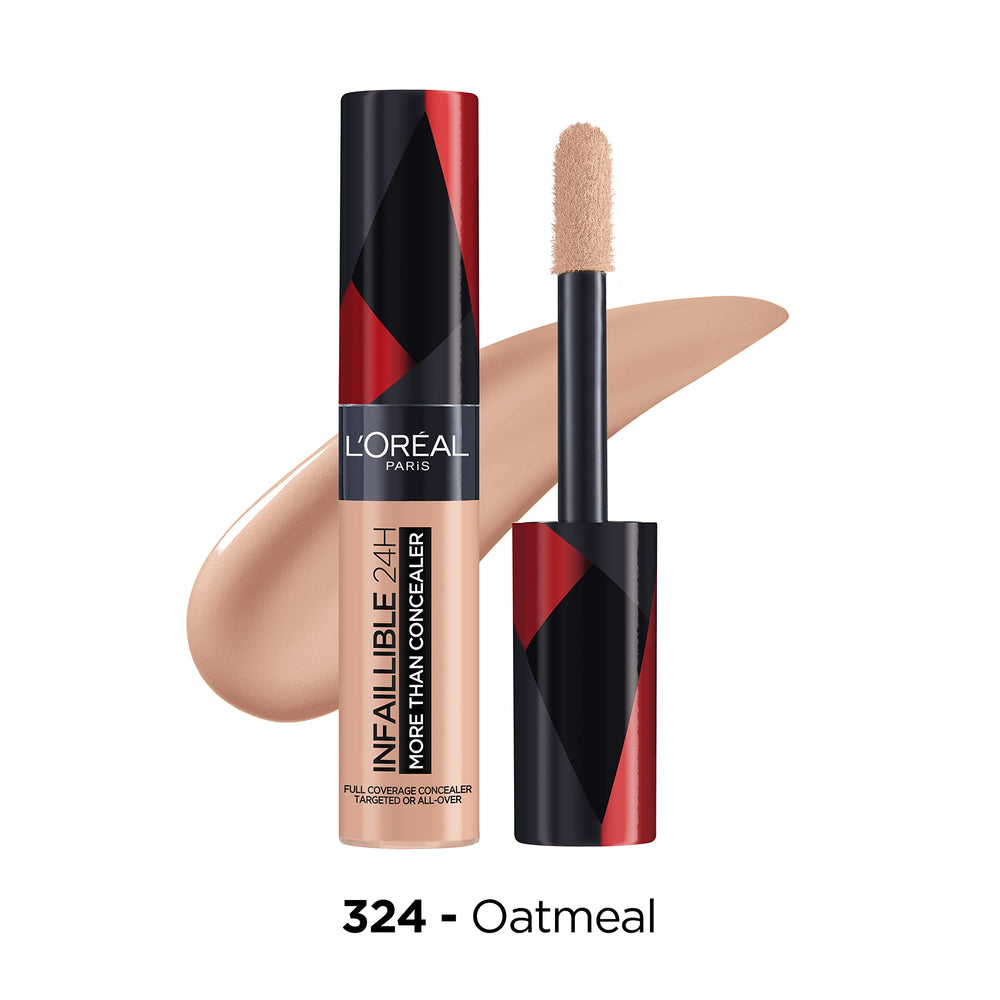 Tube concealer with oversized doe‑foot applicator; shade 324 Oatmeal Unisex, 11 ml