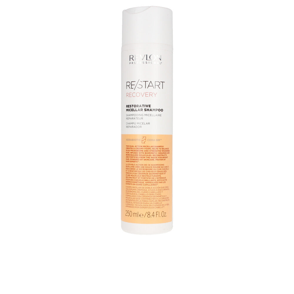 250 ml restorative micellar shampoo bottle, ceramide formula, unisex scalp care