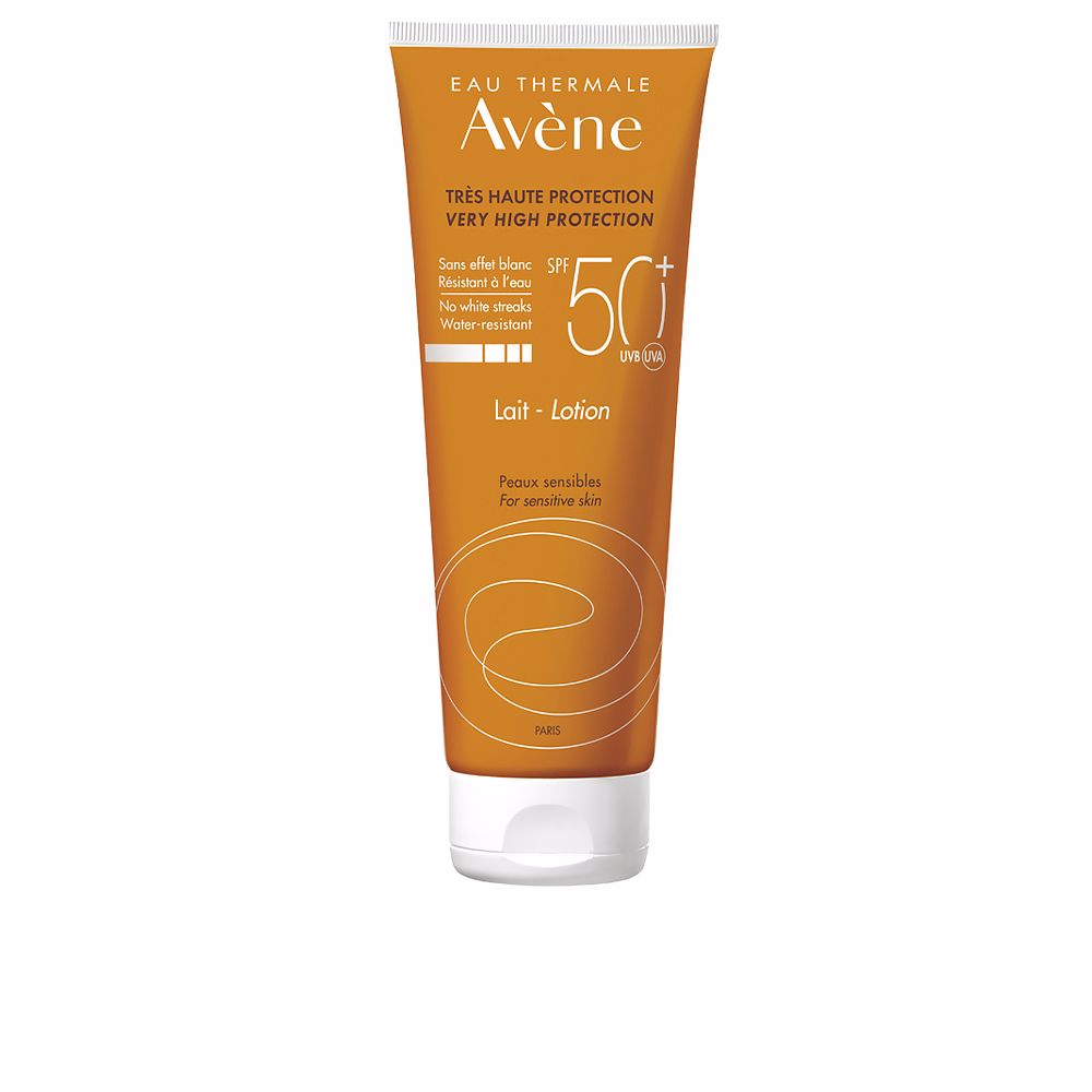 250 ml lightweight SPF50+ sun lotion bottle, invisible dry finish
