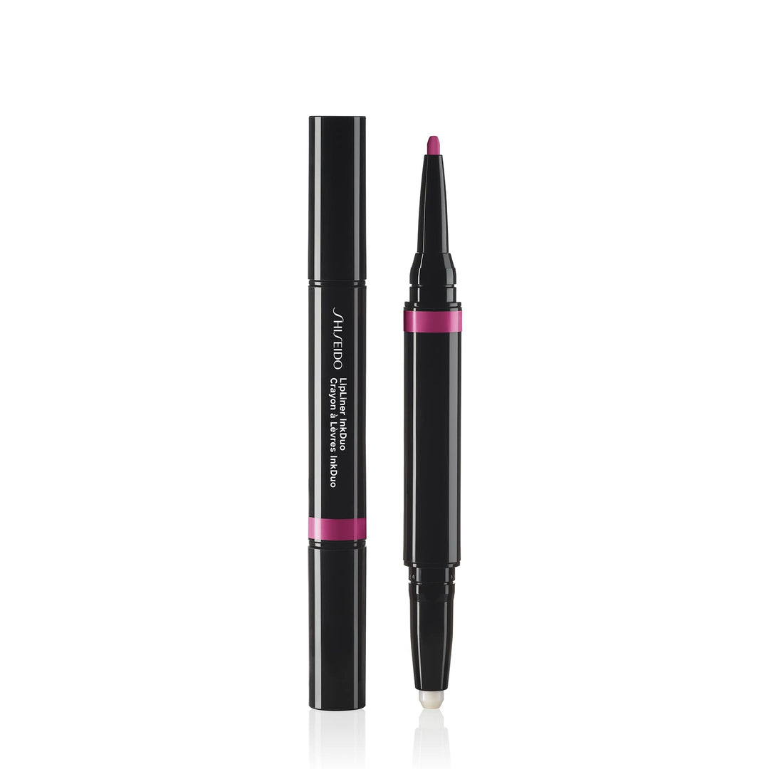 Slim plum 2‑in‑1 lip pencil showing primer and liner ends, 1.1 g