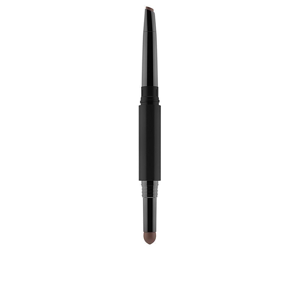 Dual-ended retractable eyebrow pencil in grey-brown, compact 0.5 g