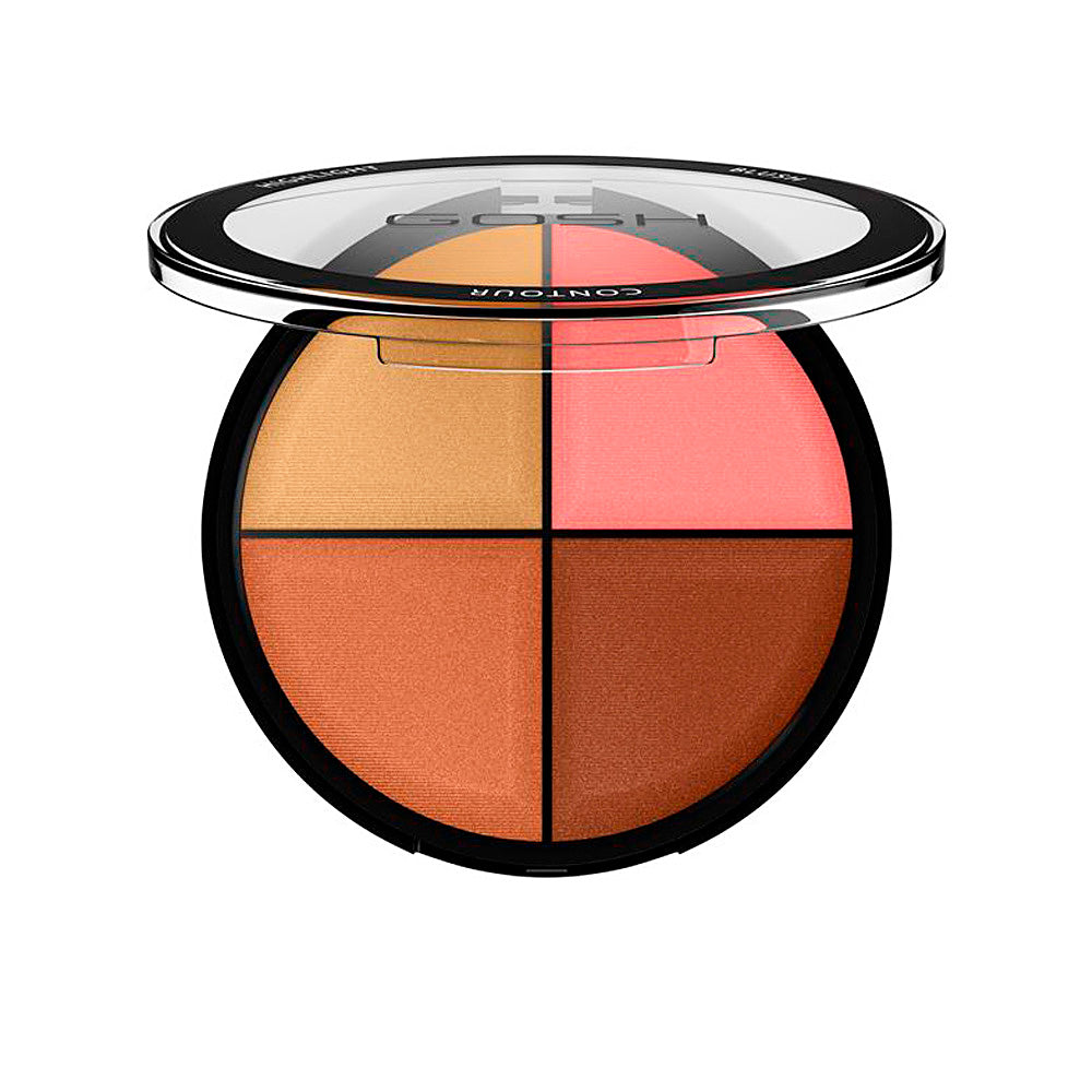 Compact powder palette with four contour and strobe shades, 20 g, Unisex
