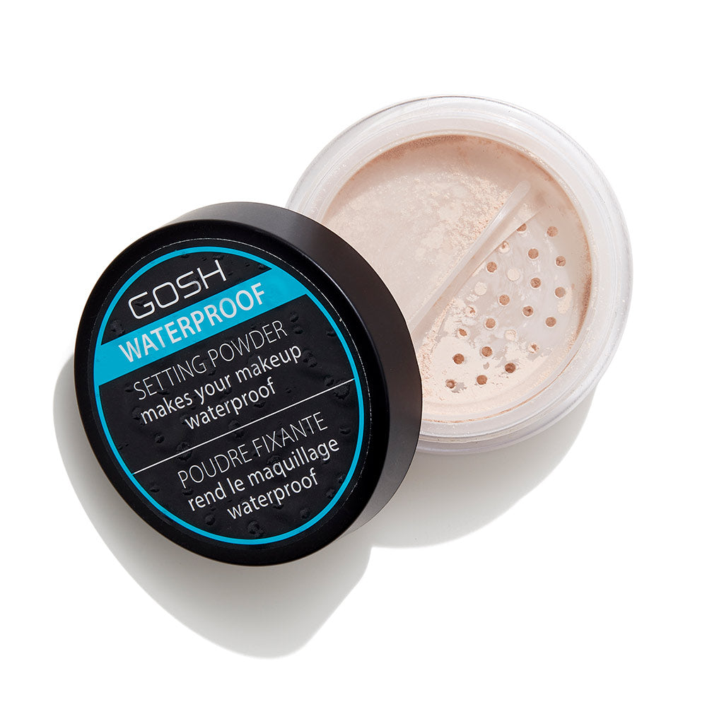 Compact jar of translucent loose setting powder, waterproof, 7 g, Unisex