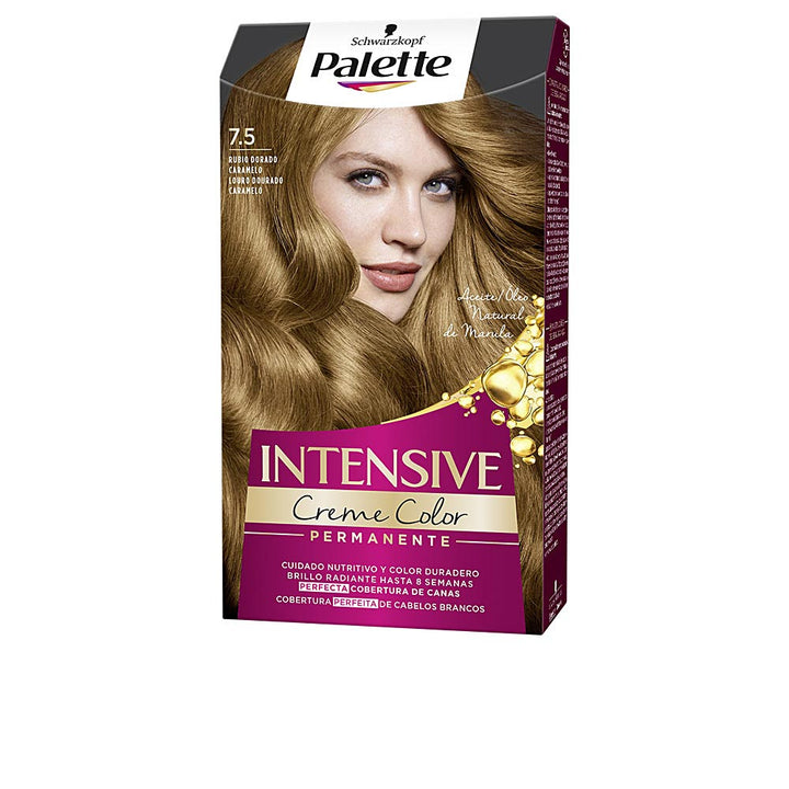 Tube and developer box of golden caramel 7.5 permanent hair colour cream