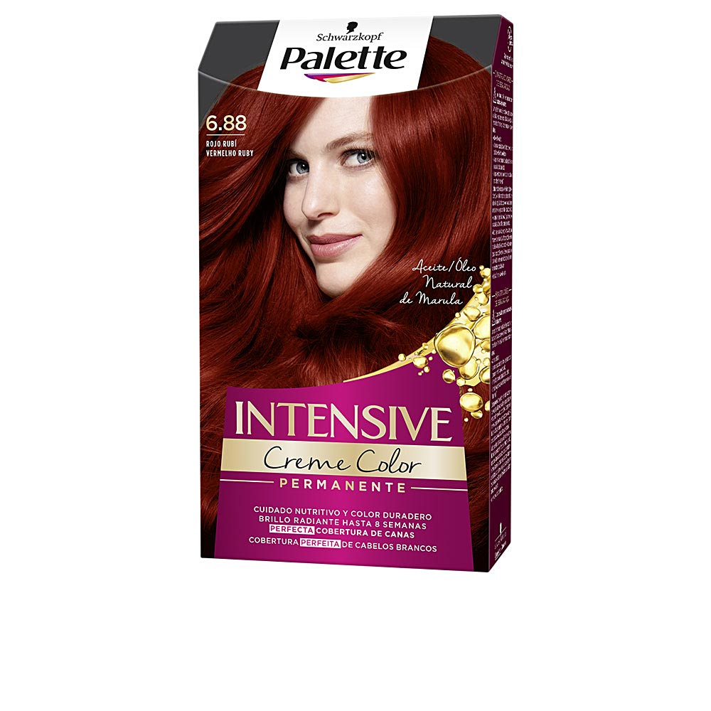 Tube and applicator of ruby red permanent hair colour cream, 1 unit