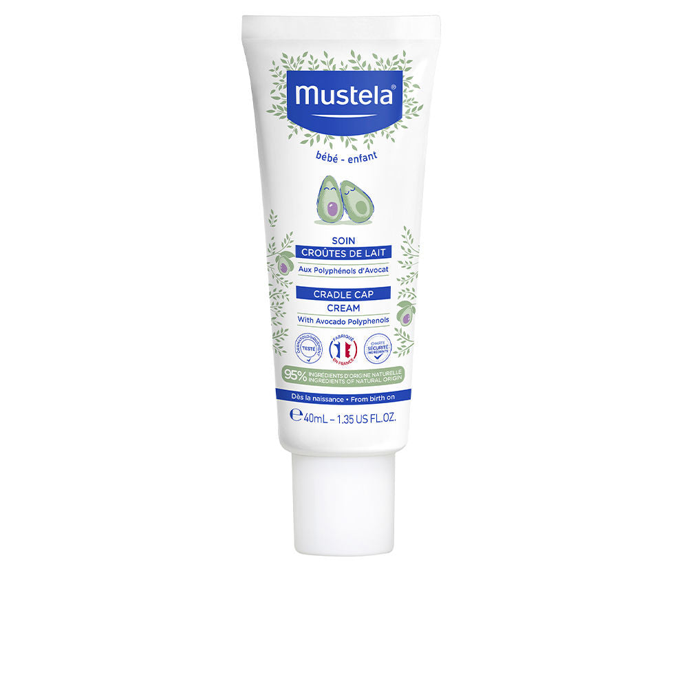 Small 40 ml cream tube for baby cradle cap; avocado extract, lightweight cream