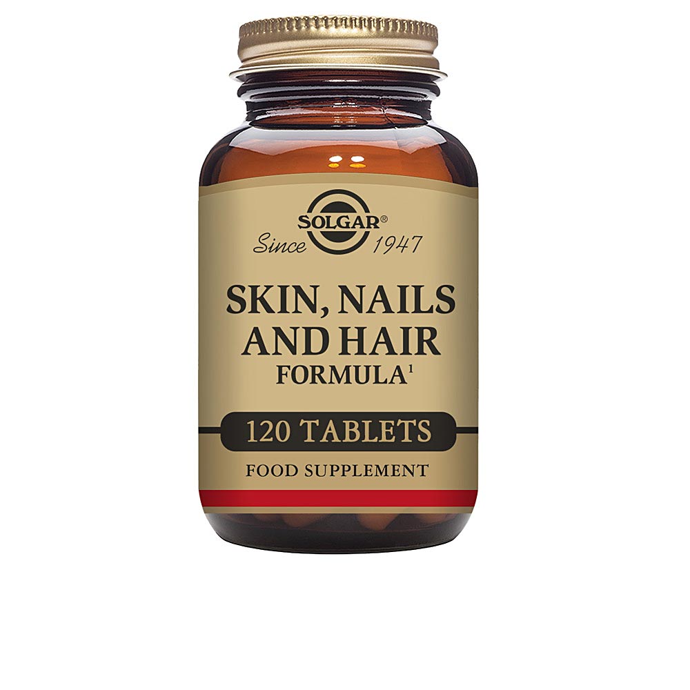 Bottle of 120 vegetarian capsules for hair, skin and nails, Unisex formula