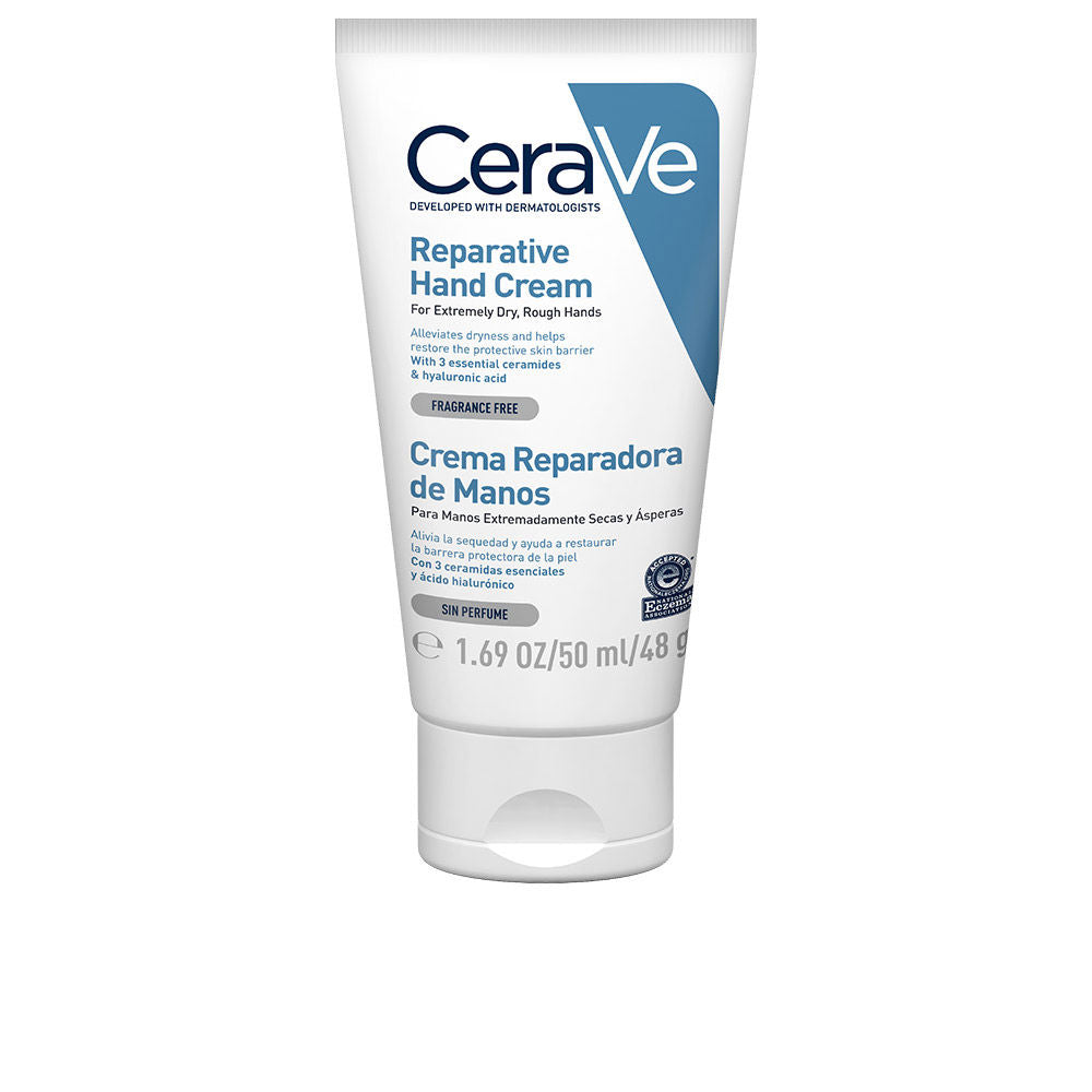 50 ml fragrance‑free ceramide hand cream tube, lightweight repair formula for women