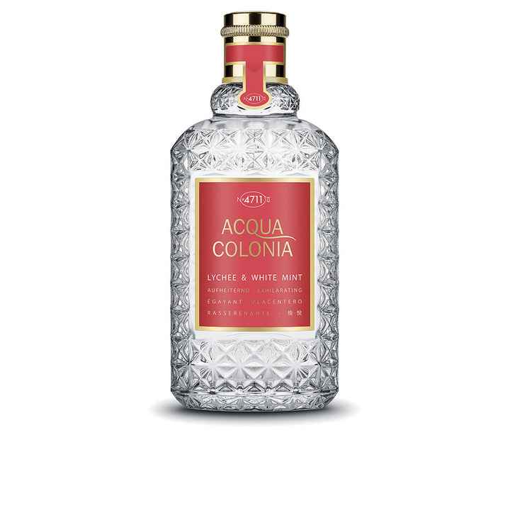 Clear glass cologne bottle labelled Lychee &amp; White Mint, 170 ml, Unisex