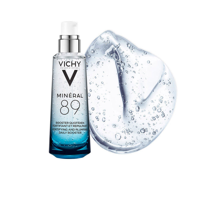 Clear gel booster serum bottle, 75 ml, volcanic water and hyaluronic concentrate