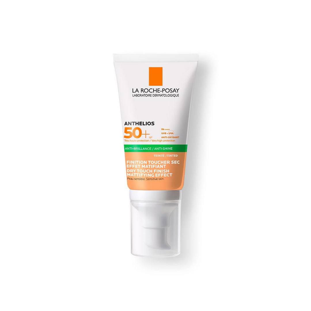 50 ml tinted gel‑cream sunscreen tube, matt finish, SPF 50+ for Unisex