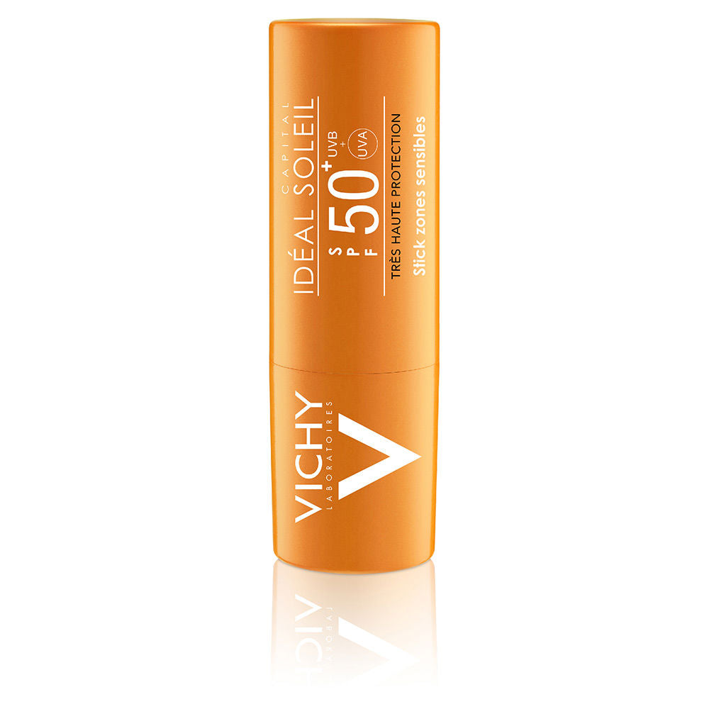 Compact 9 g sunscreen stick in neutral tone; matte finish SPF50+ for sensitive areas, Unisex