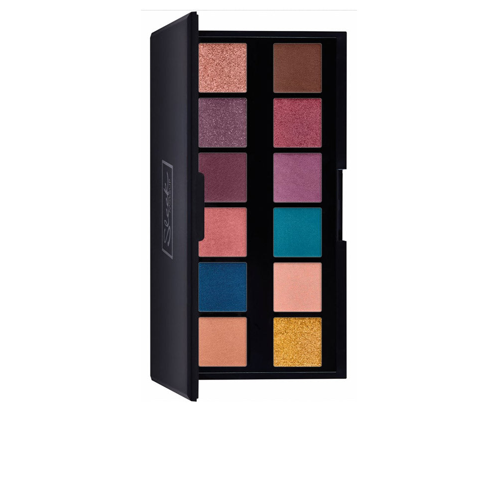 Compact 12‑shade eyeshadow palette, mattes and shimmers, neutral and bold tones