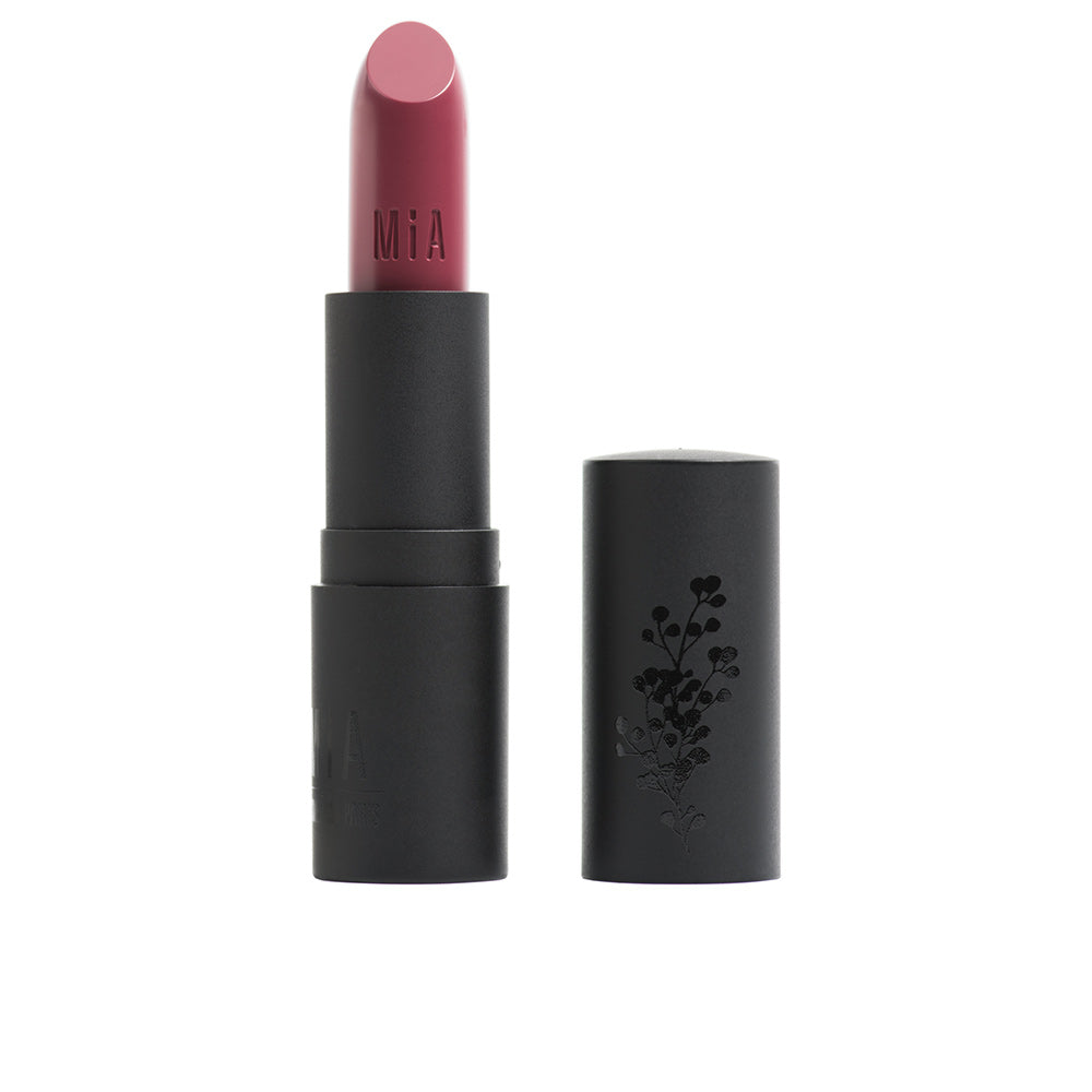Small 4 g berry-tinted lip balm tube, velvet-sheen finish