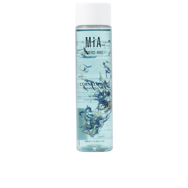 Bottle of light cleansing oil with cornflower petals, 100 ml, Unisex