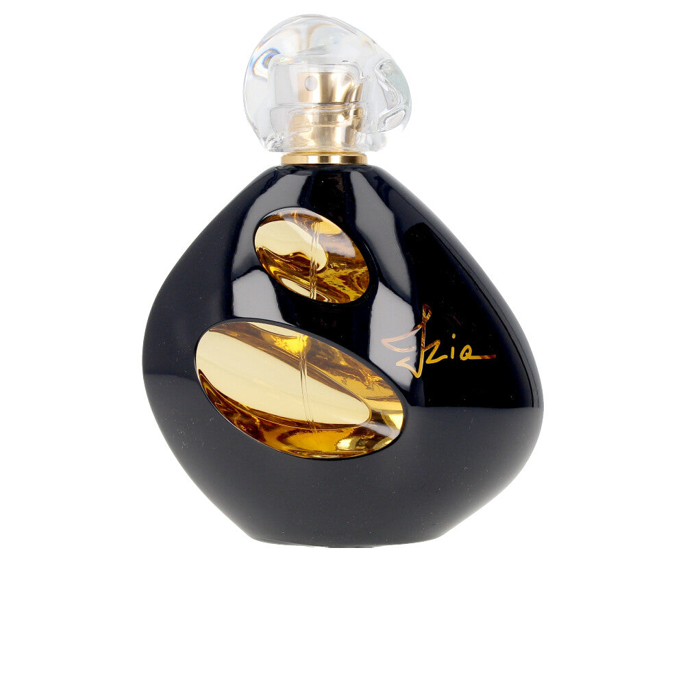 Black lacquered bottle with subtle gold film, radiant amber perfume, 100 ml
