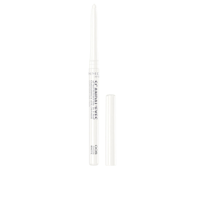 Slim white retractable eyeliner pencil with smudger and sharpener, 0.35 g