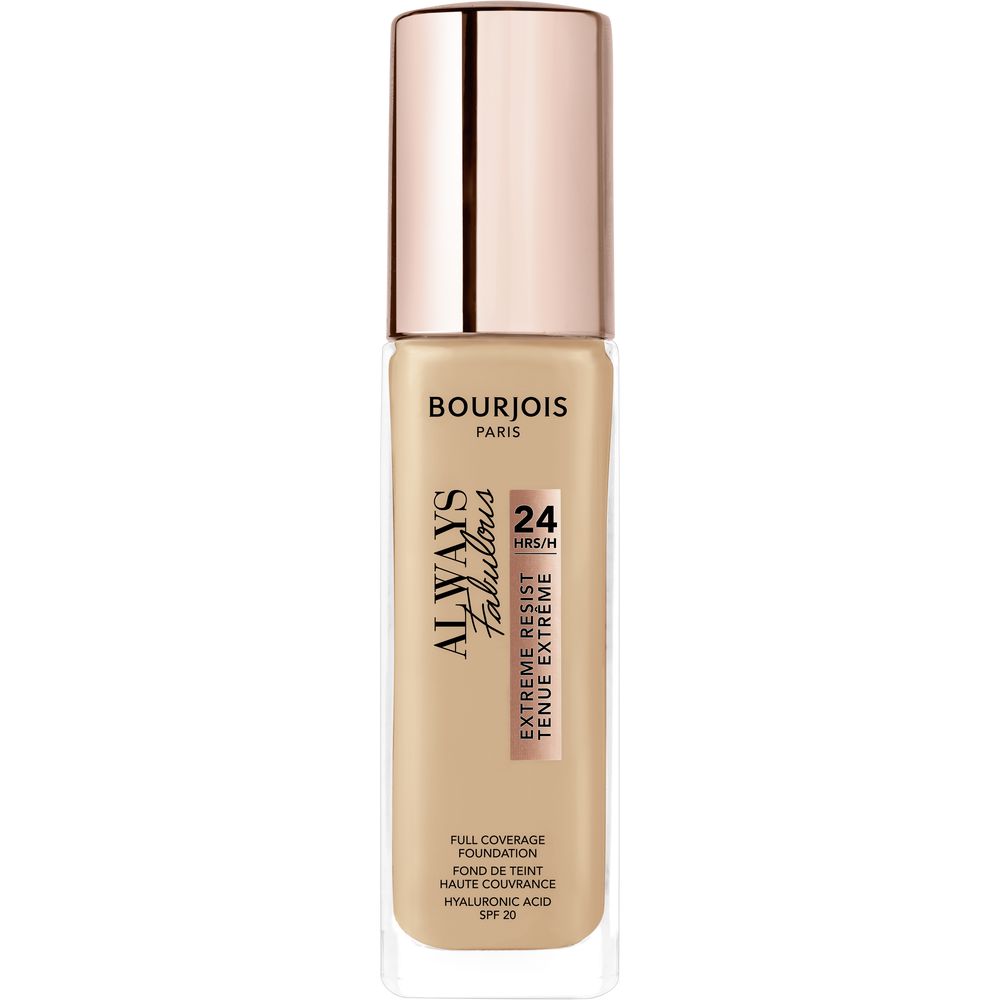 30 ml pump bottle of full-coverage liquid foundation, hyaluronic formula, shade 420