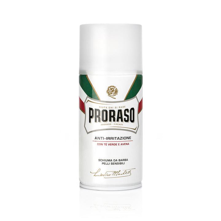 White shaving foam can, 300 ml, avocado oil and menthol formula for Man