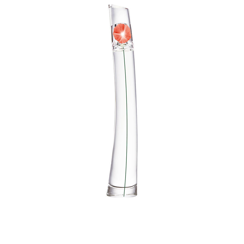 Glass perfume bottle with red poppy motif, 100 ml Eau de Toilette for Women