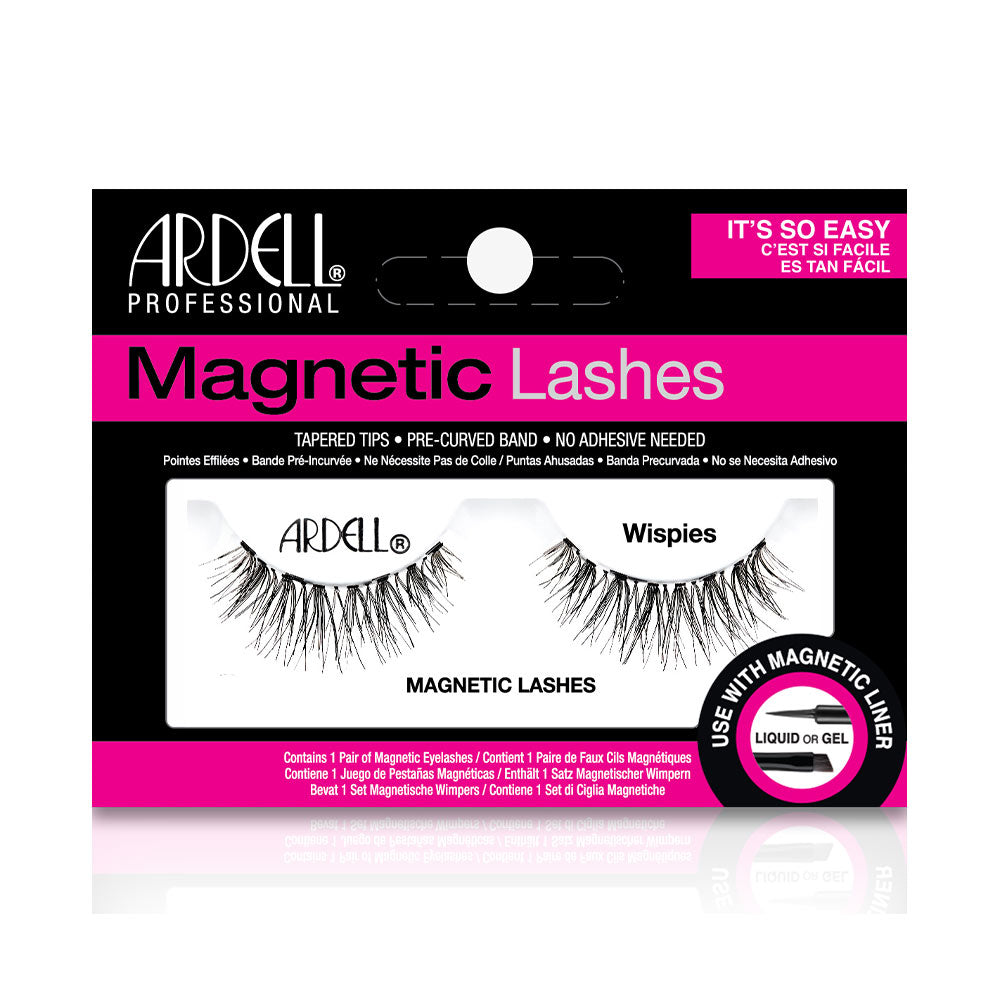 Compact kit with interlaced medium-volume magnetic lash strips and rounded curl