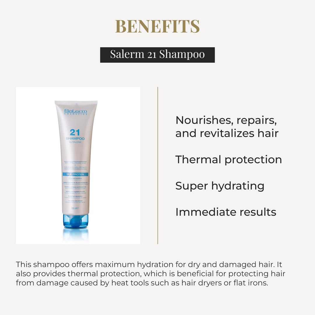 300 ml bottle of hyaluronic hydrating shampoo with silk proteins for Unisex