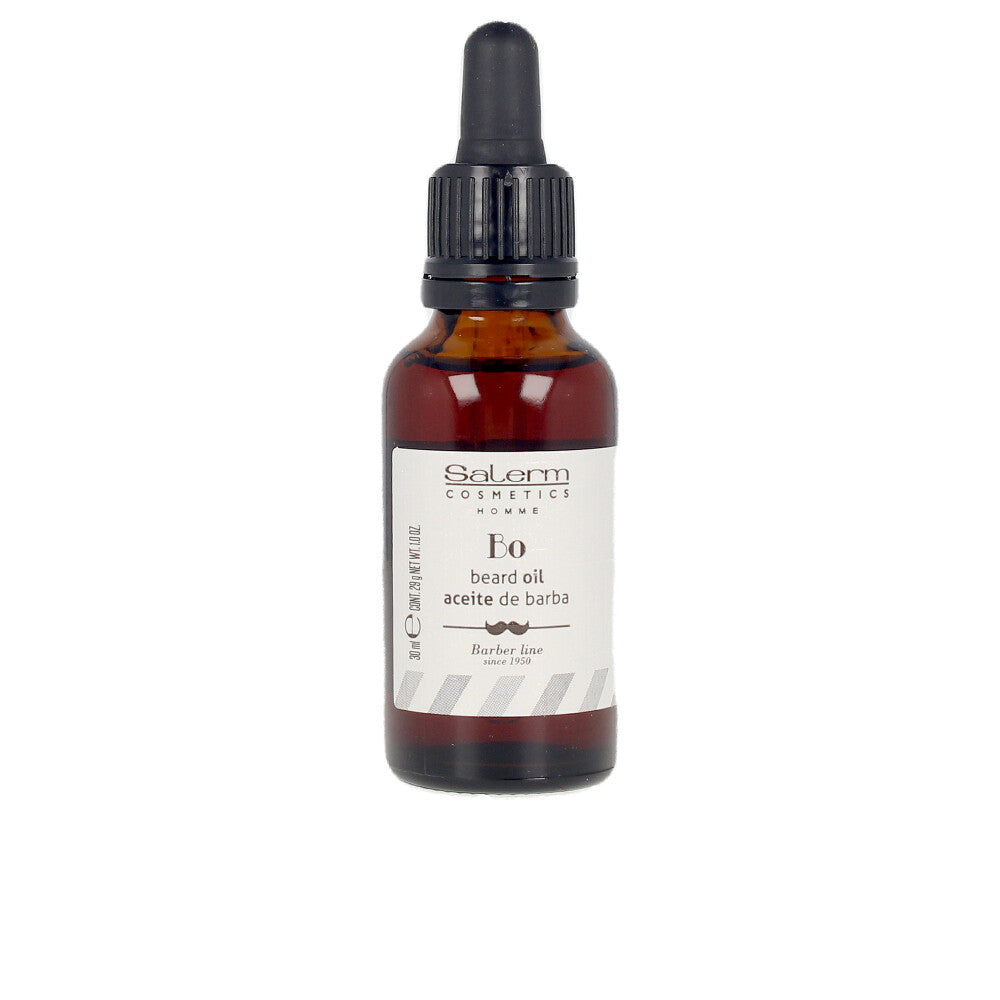 30 ml amber bottle of raspberry and rosehip beard oil for Man