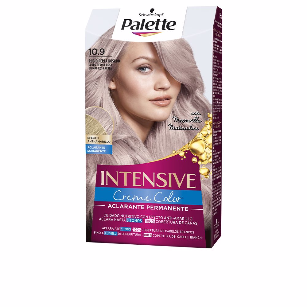 Tube of pearl rose blonde cream hair colour, oil-enriched permanent shade for women