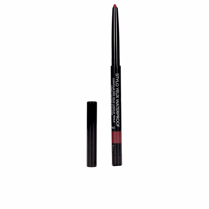 Retractable waterproof eye pencil in deep rose shade with built-in sharpener