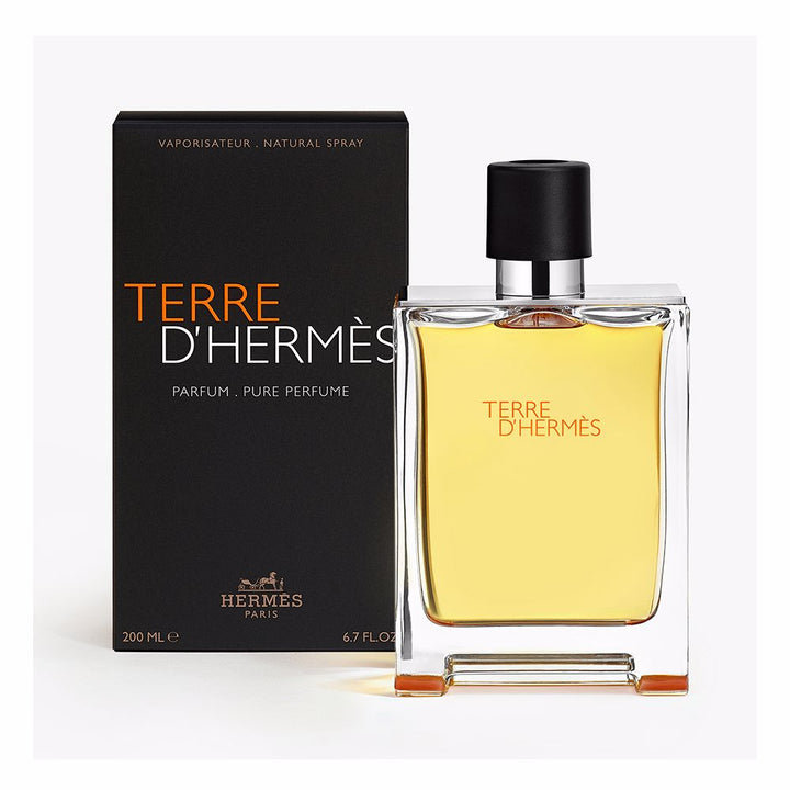 75 ml amber glass parfum with metal-shouldered bottle and sliding cap
